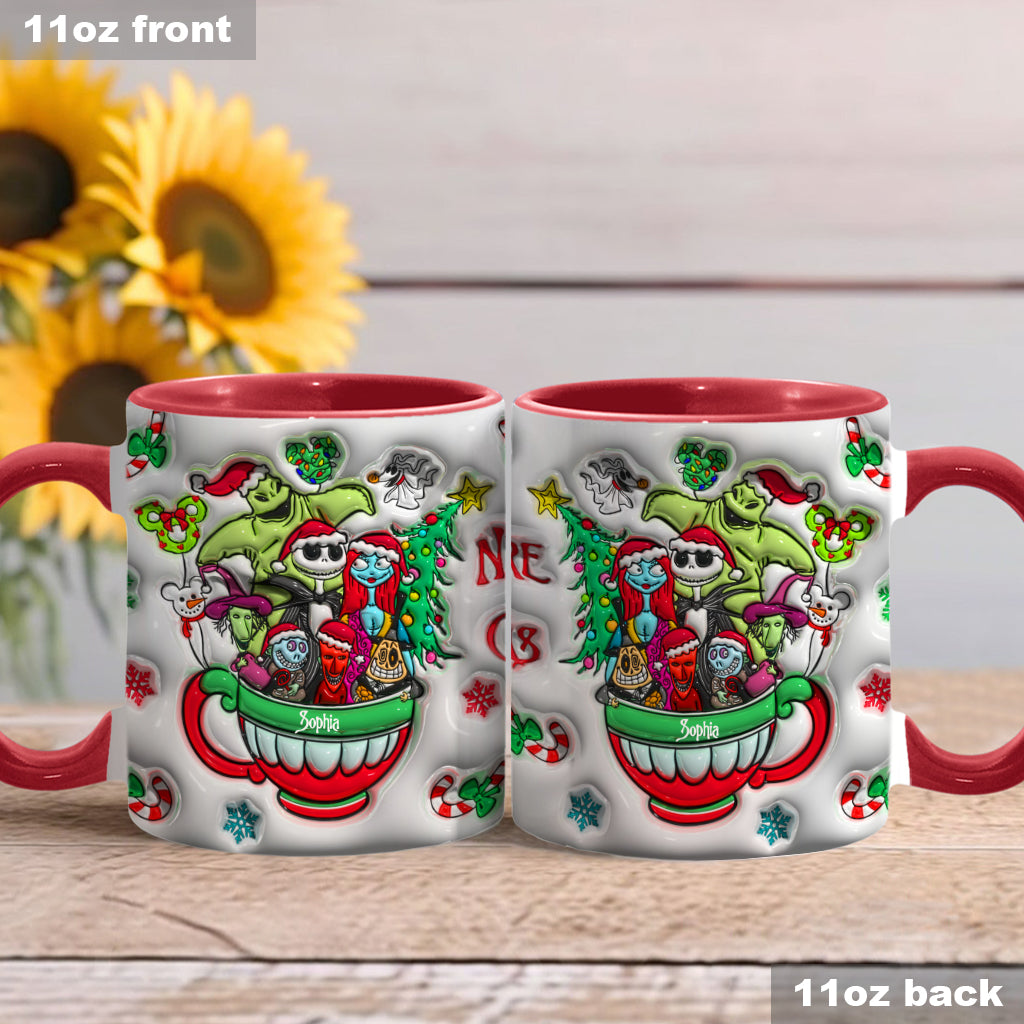 Personalized Merry Grinchmas Accent Mug with Custom Name for Holiday Gifts Accent Mug GradoCreations