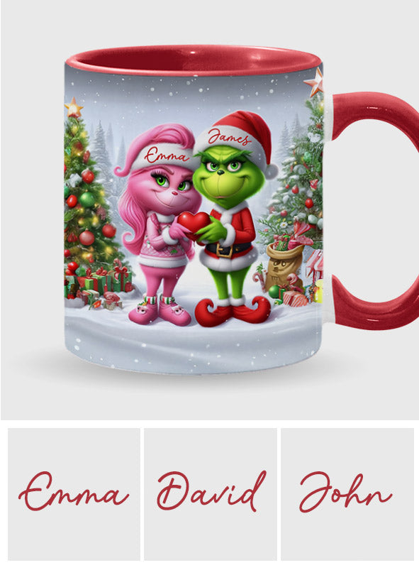 Personalized Merry Grinchmas Accent Mug Custom Name Gift for Christmas Accent Mug GradoCreations