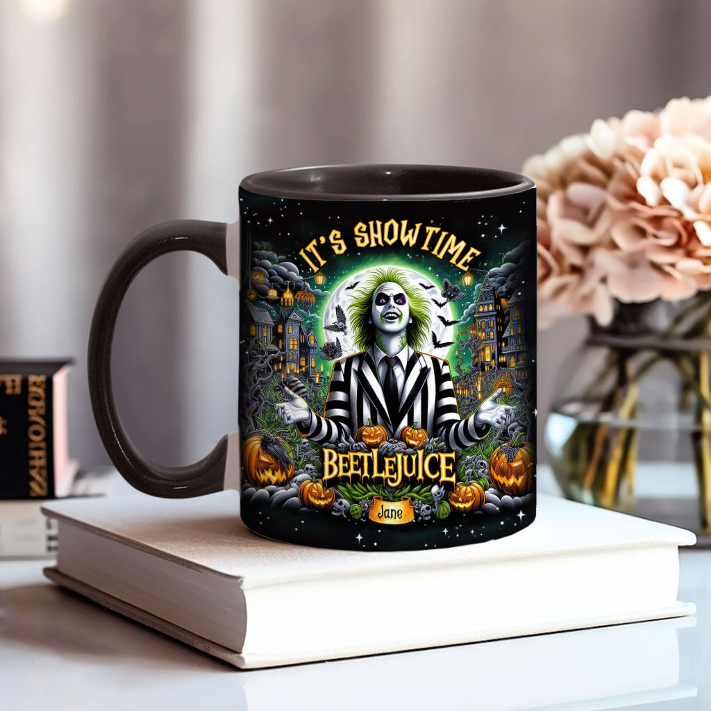 Personalized Beetlejuice Accent Mug Custom Name Gift for Halloween Accent Mug GradoCreations