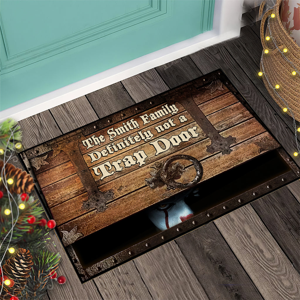 Personalized Family Doormat Funny Trap Door Design Custom Name Doormat GradoCreations
