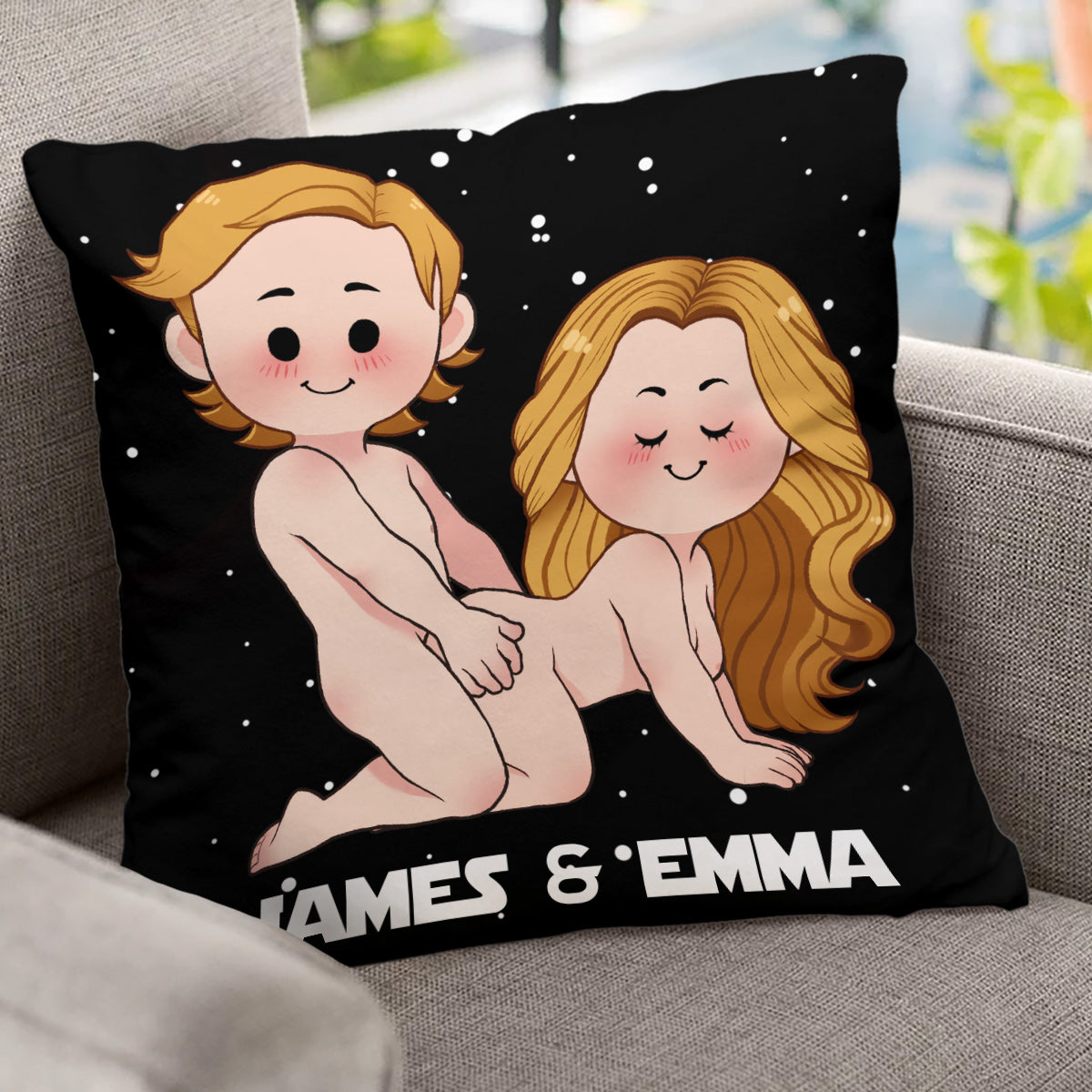 Personalized Use The Force Throw Pillow Custom Couple Gift Throw Pillow GradoCreations