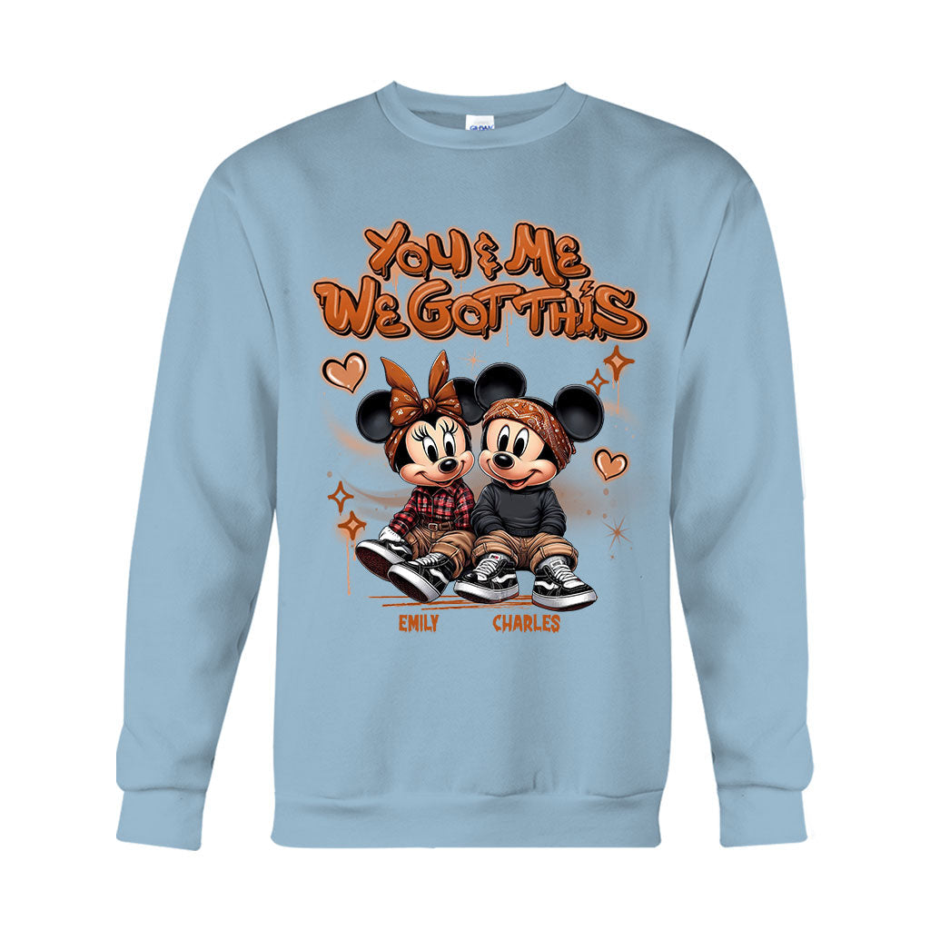 Personalized Couples Mouse T-shirt & Hoodie with Custom Names for Engagement or Anniversary T-shirt & Hoodie GradoCreations