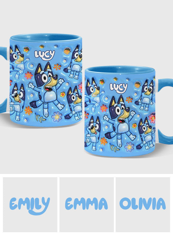 Personalized Dog Accent Mug Custom Name Unique Gift for Kids Accent Mug GradoCreations