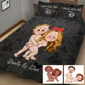 Personalized Couple Mouse Ears Quilt Set Custom Names Gift Quilt Set GradoCreations