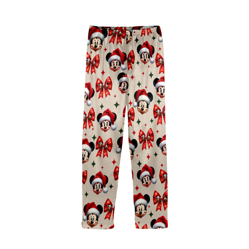 Personalized Cute Mouse Christmas Pajamas Button Down Set Button Down Pajamas GradoCreations