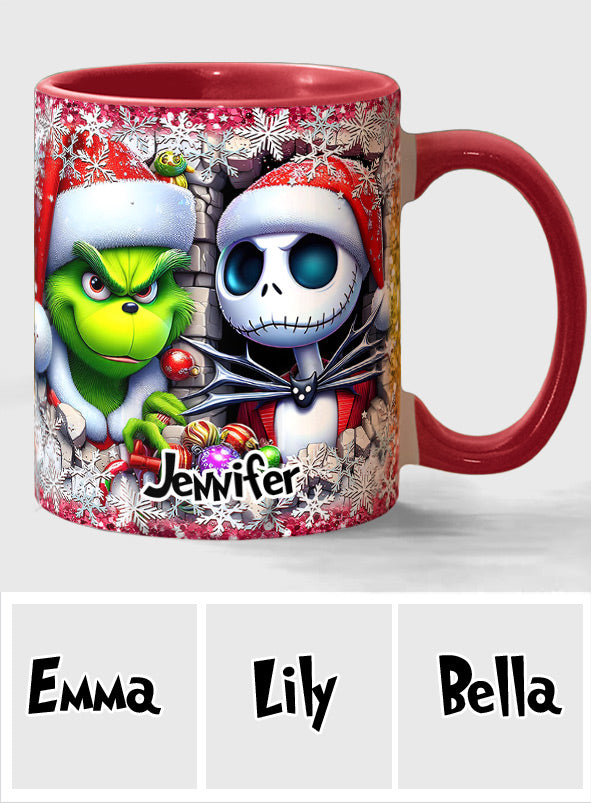 Personalized Nightmare Christmas Accent Mug Custom Name Gift Accent Mug GradoCreations