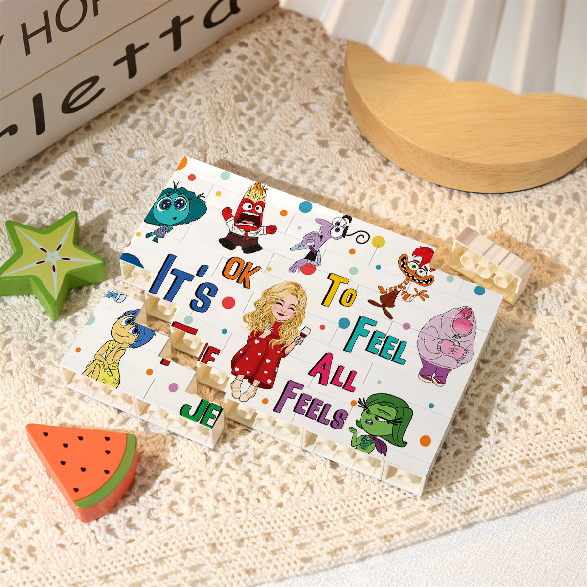 Personalized Horizontal Rectangle Building Brick Blocks for Kids Custom Name Gift Rectangle Building Brick Blocks GradoCreations