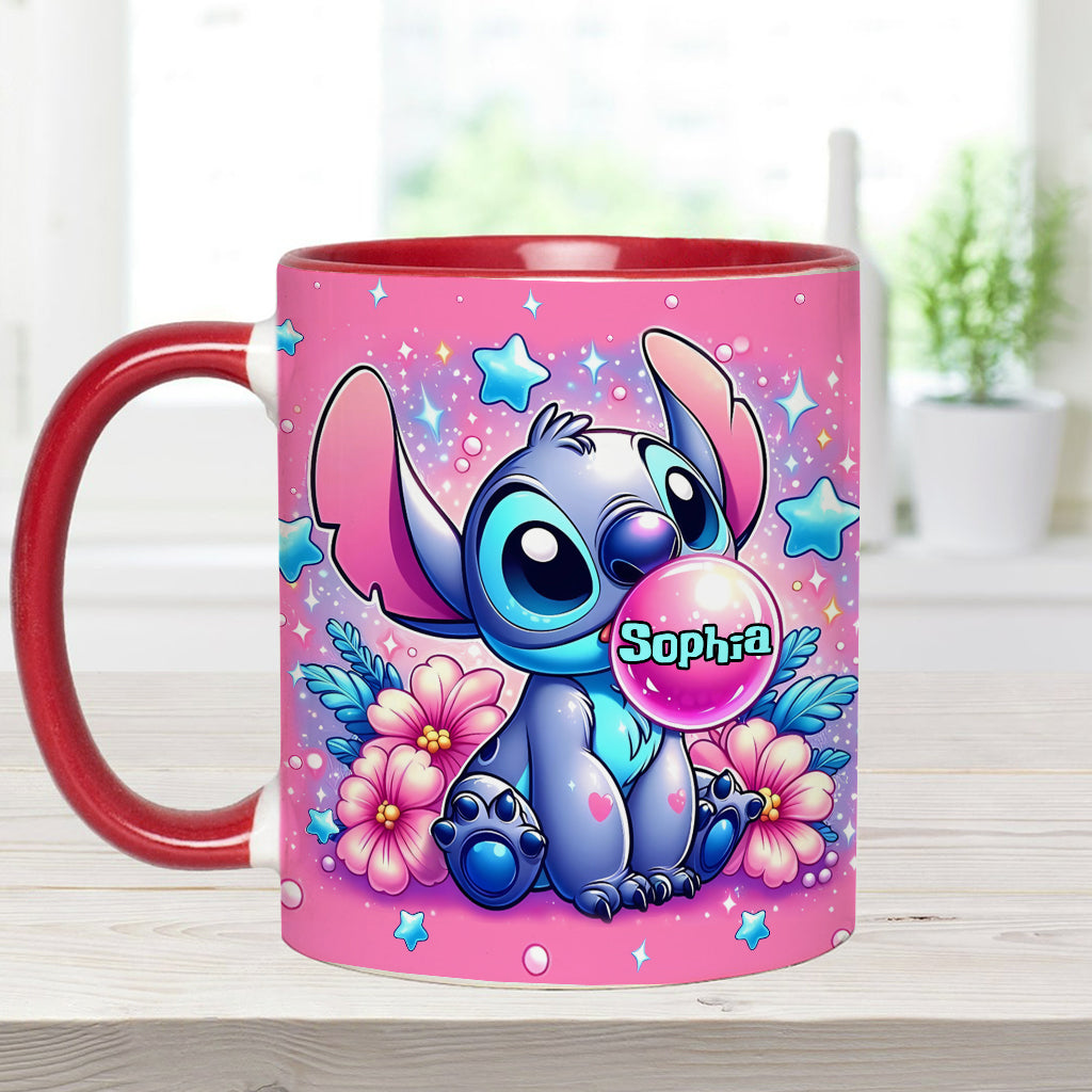 Personalized Pink Accent Mug Custom Name Gift for Birthday Accent Mug GradoCreations
