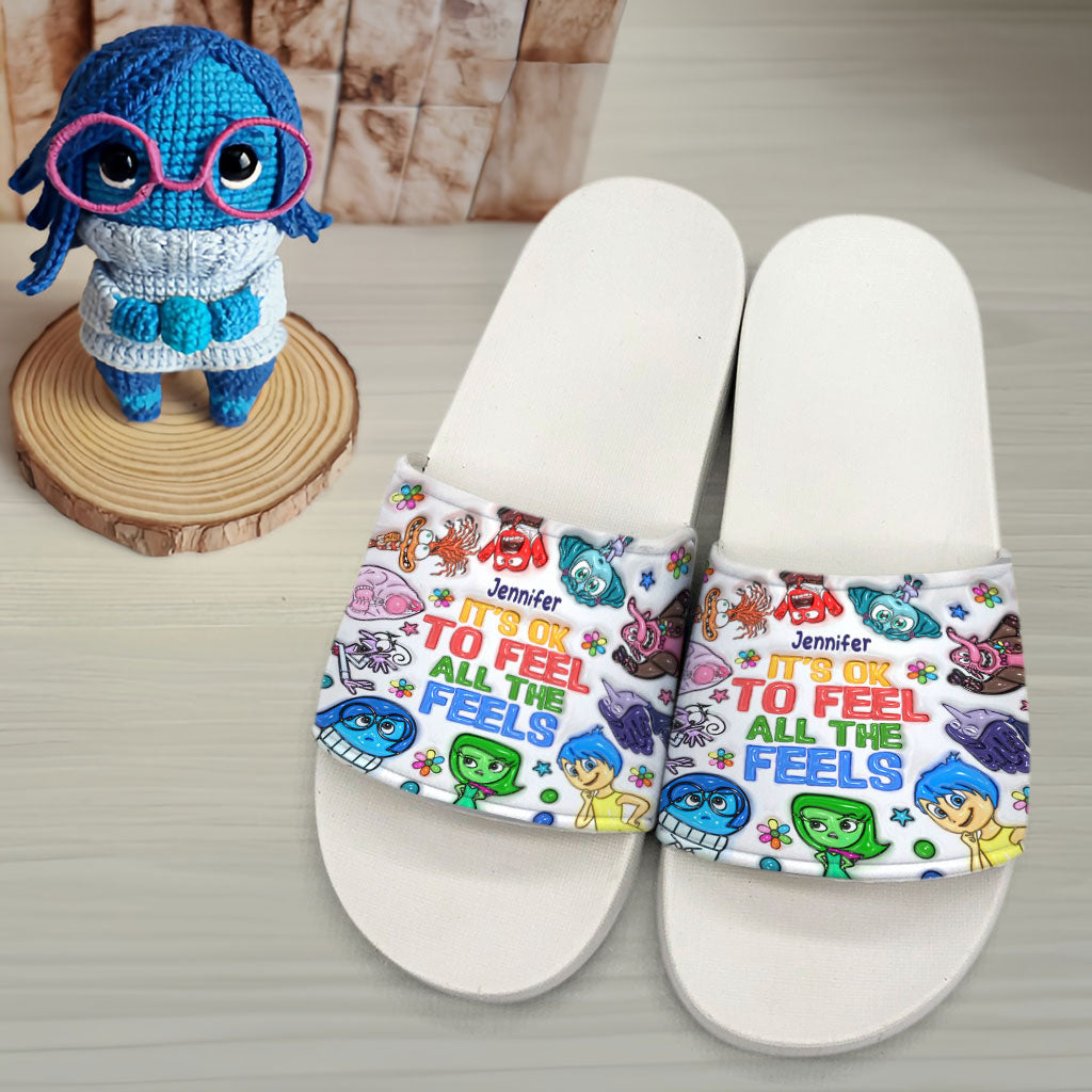 Personalized Slide Sandals Custom Name Gift for Mom Birthday Slide Sandals GradoCreations
