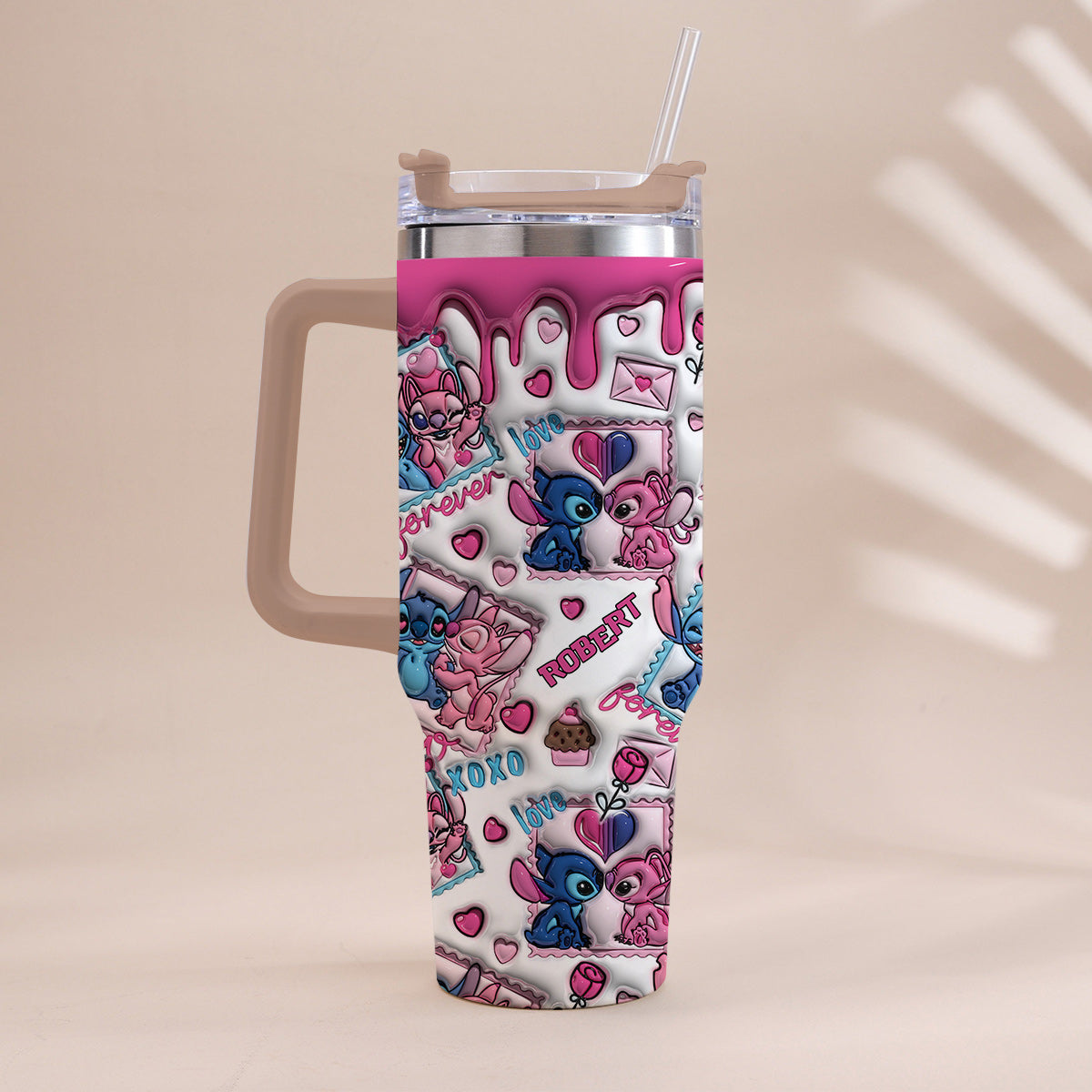 Personalized Ohana Tumbler With Handle Custom Gift for Couples Tumbler With Handle GradoCreations