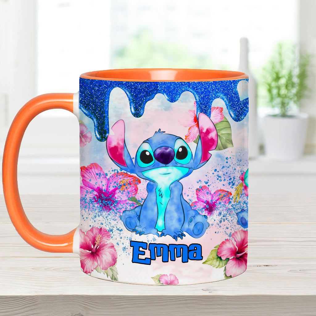 Personalized Ohana Accent Mug Colorful Floral Design Gift Accent Mug GradoCreations