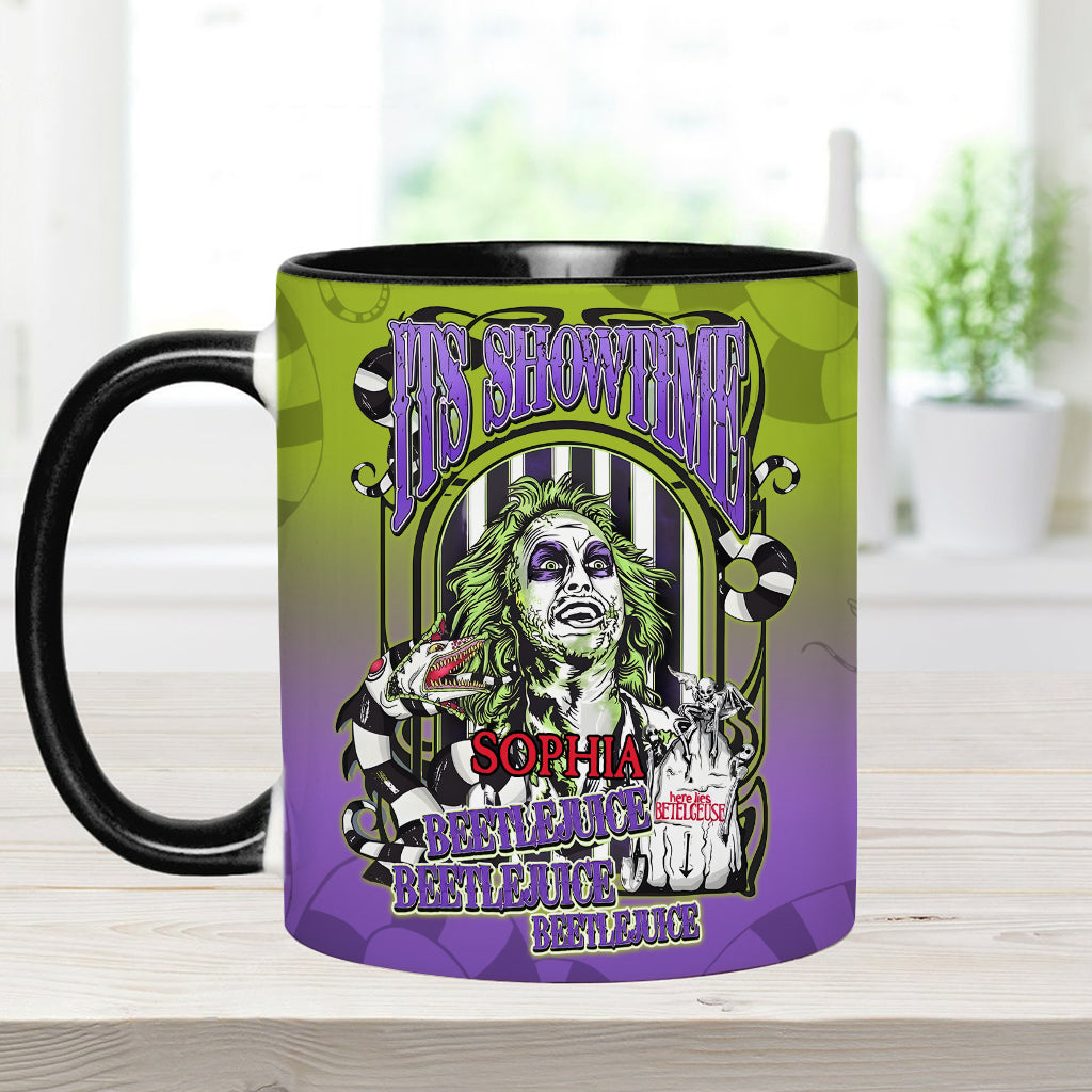 Personalized Beetlejuice Accent Mug Custom Name Halloween Gift Accent Mug GradoCreations