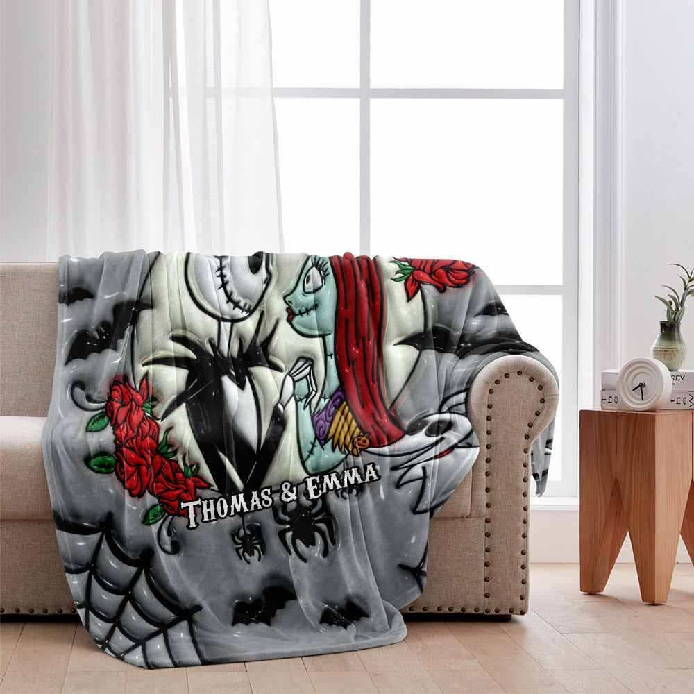 Personalized Nightmare Blanket Custom Name Gift for Couples Blanket GradoCreations