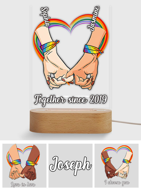 Personalized LGBT Support Shaped Plaque Light Base Gift Shaped Plaque Light Base GradoCreations