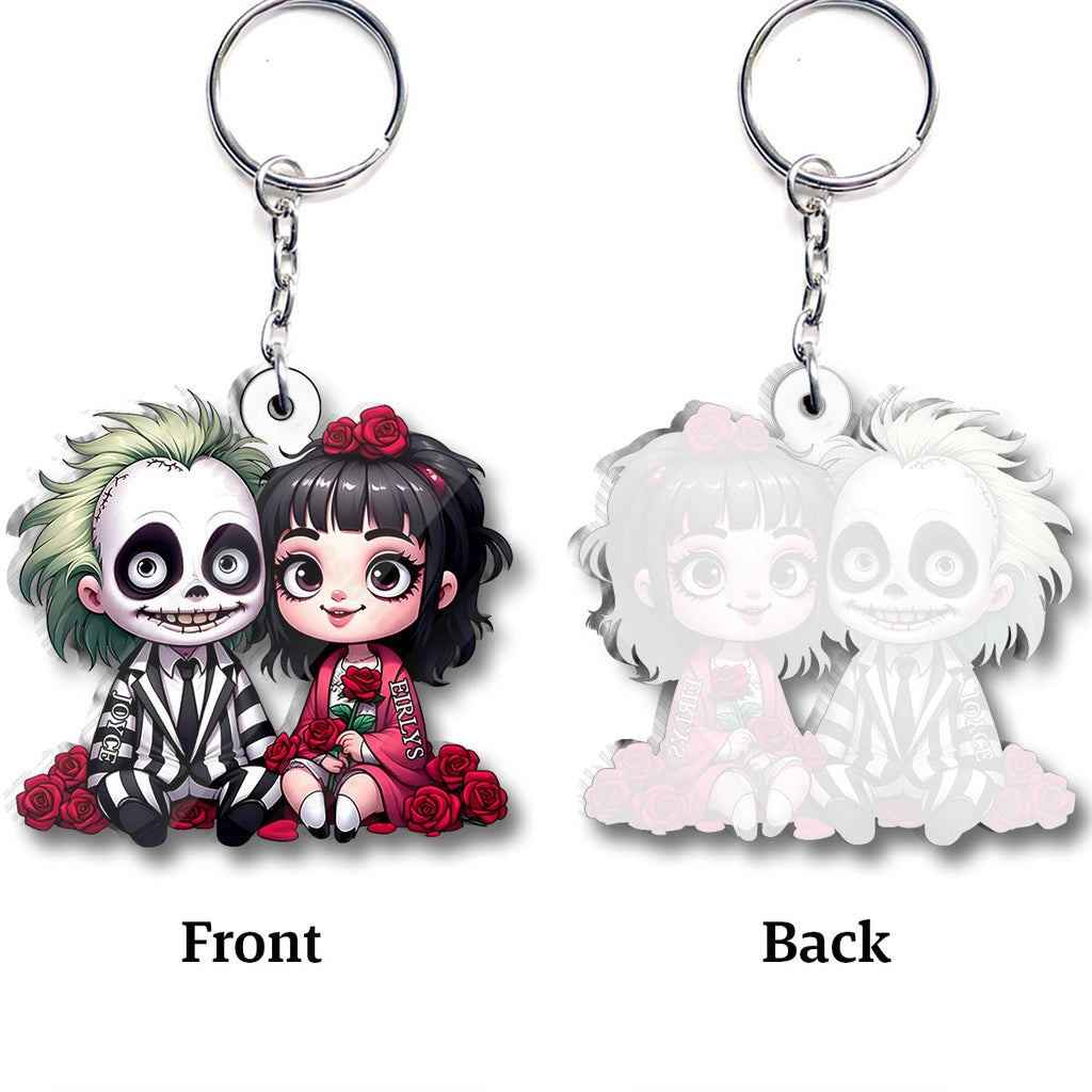 Personalized Horror Couple Keychain Custom Name Gift One-sided Custom Shaped Keychain GradoCreations
