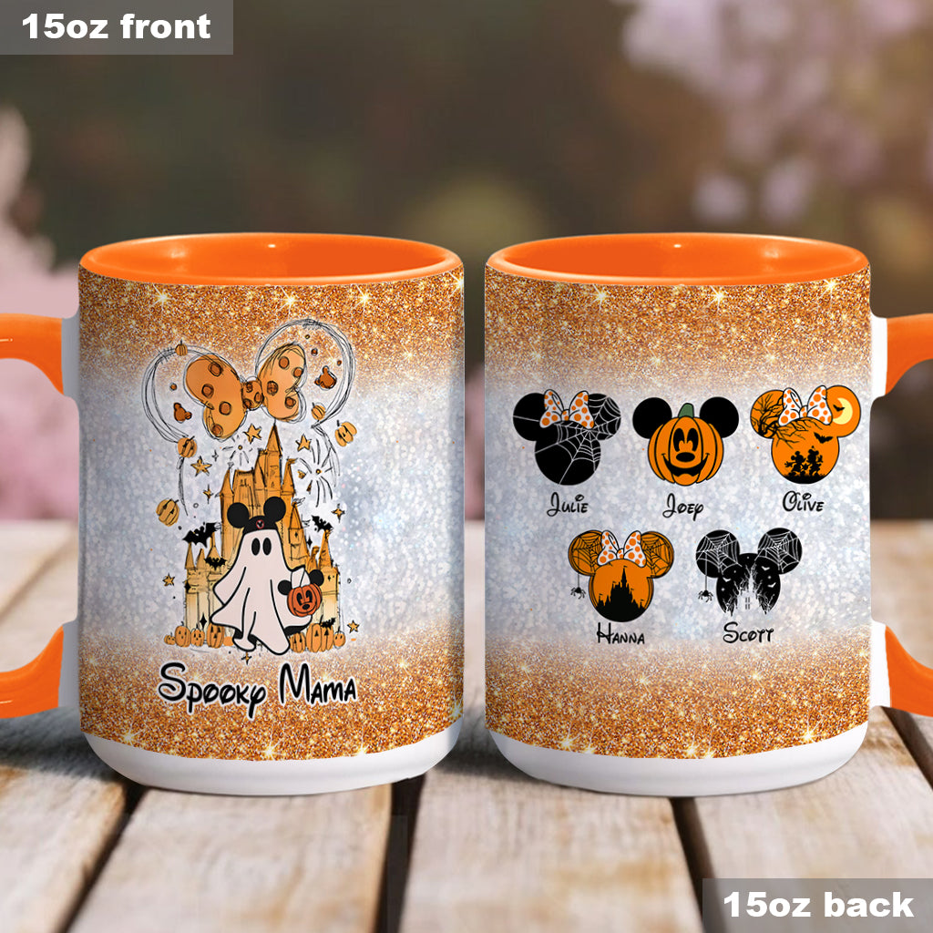 Personalized Spooky Mama Halloween Accent Mug Gift for Mom Accent Mug GradoCreations