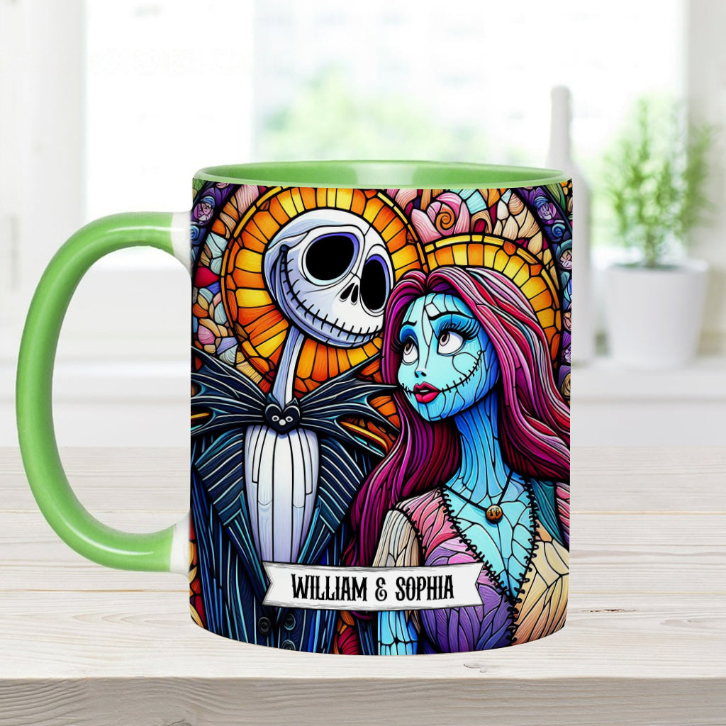 Personalized Jack and Sally Accent Mug Custom Couples Gift Accent Mug GradoCreations