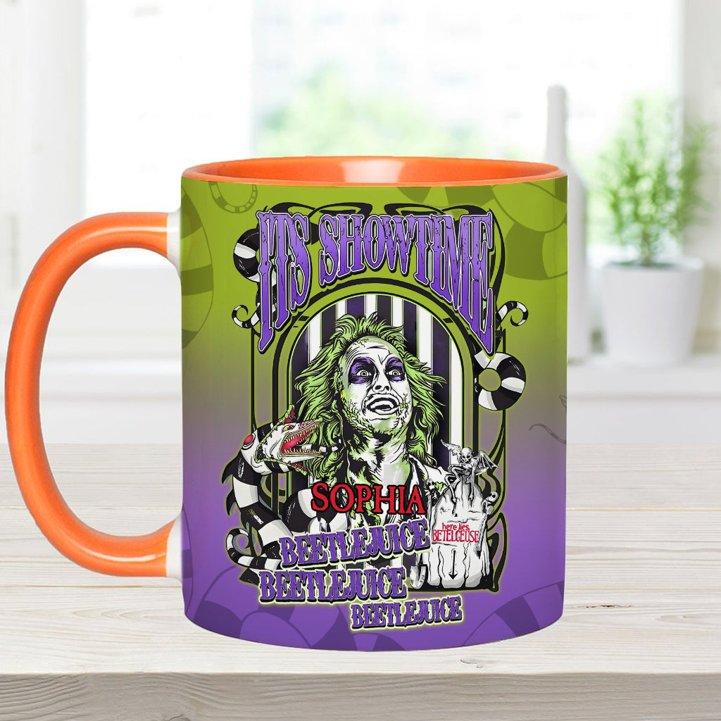Personalized Beetlejuice Accent Mug Custom Name Halloween Gift Accent Mug GradoCreations