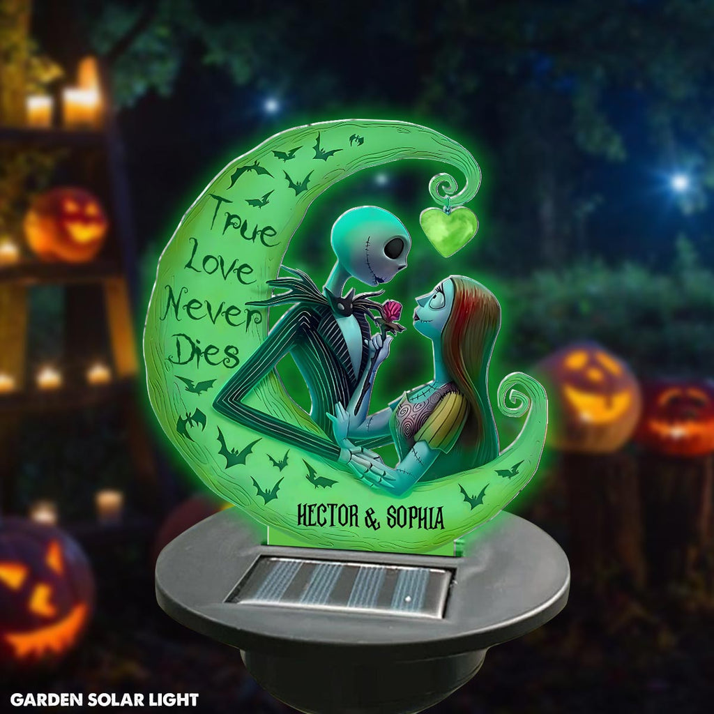 Personalized Nightmare Garden Solar Light with True Love Design for Couples Garden Solar Light GradoCreations