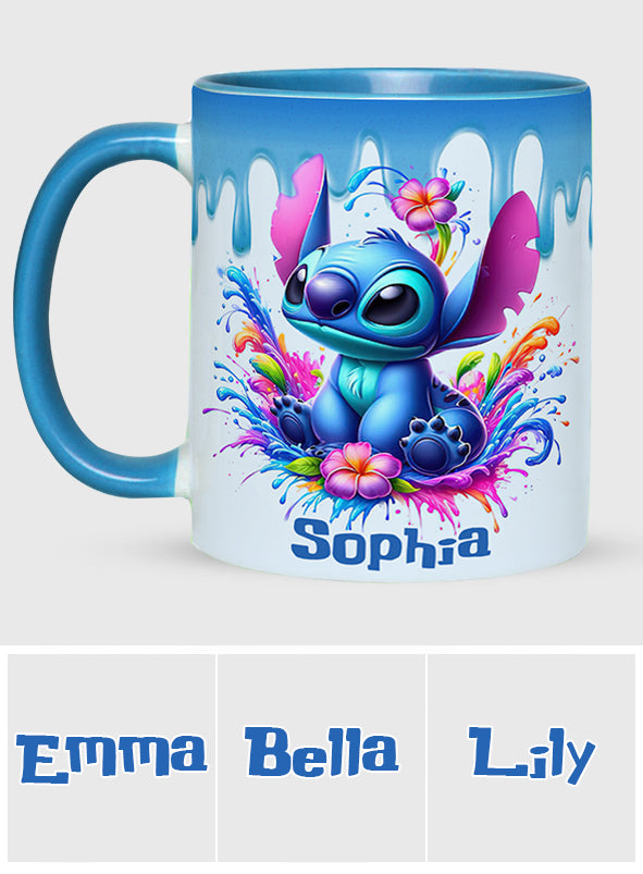 Personalized Blue Ohana Accent Mug Custom Name Gift Idea Accent Mug GradoCreations