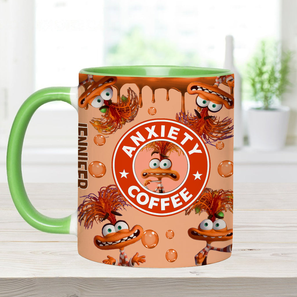 Personalized Accent Mug Custom Name Anxiety Coffee Gift Accent Mug GradoCreations
