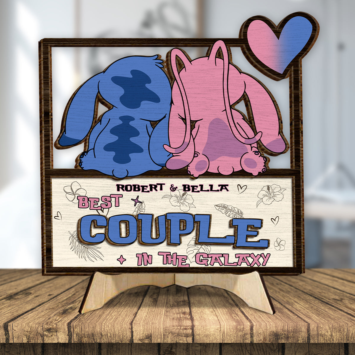 Custom Ohana 2 Layered Wood Sign Gift for Couple Anniversary 2 Layered Wood Sign GradoCreations