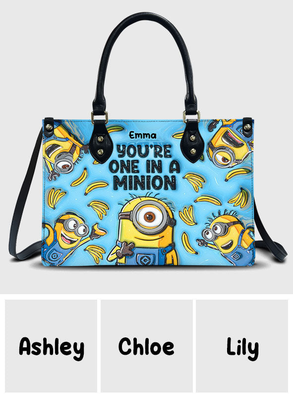 Personalized Minion Leather Handbag with Custom Name Gift for Her Leather Handbag 2 GradoCreations