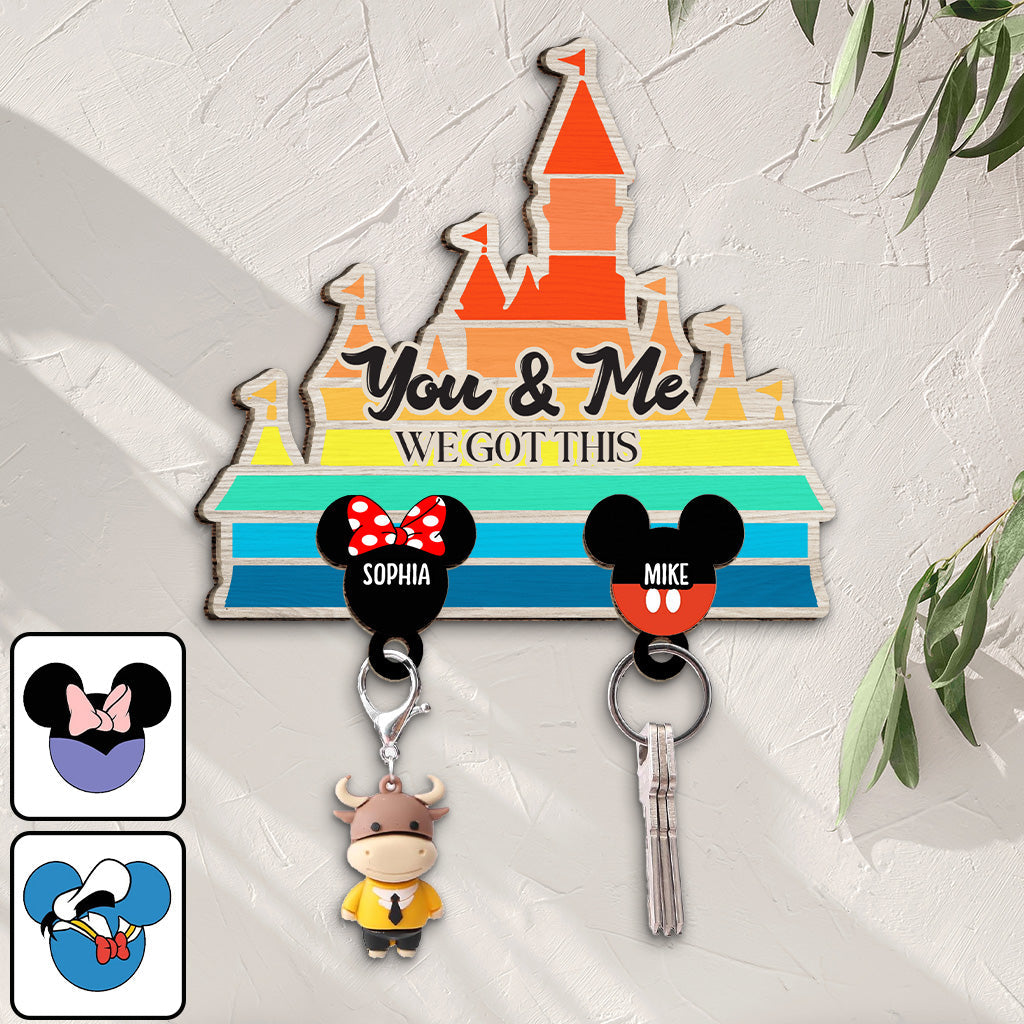 Personalized Wooden Key Holder with Names for Couples Key Holder GradoCreations
