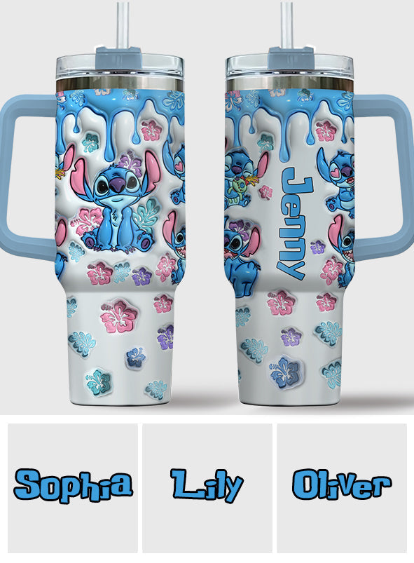 Personalized Ohana Tumbler with Handle Custom Name Gift for Family Tumbler With Handle GradoCreations