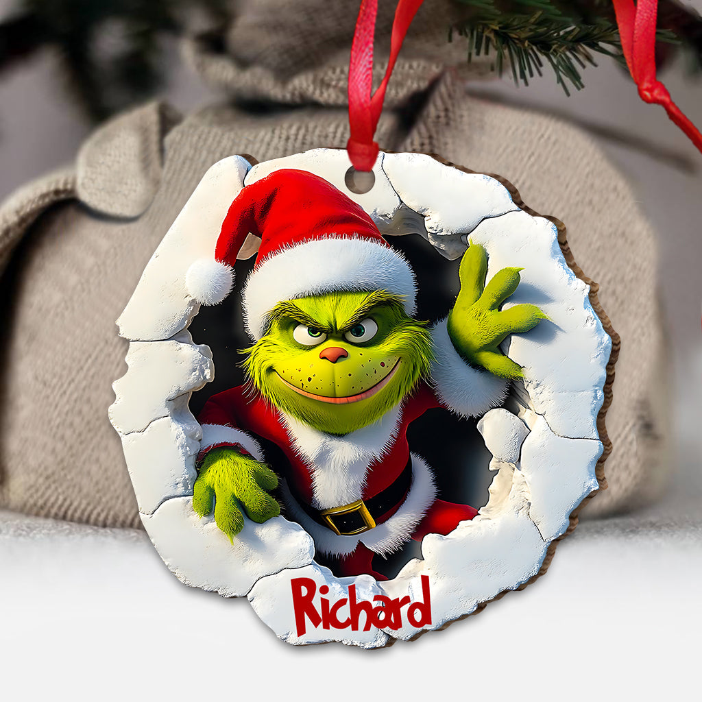 Personalized Grinch Christmas Ornament Custom Name Gift Ornament GradoCreations