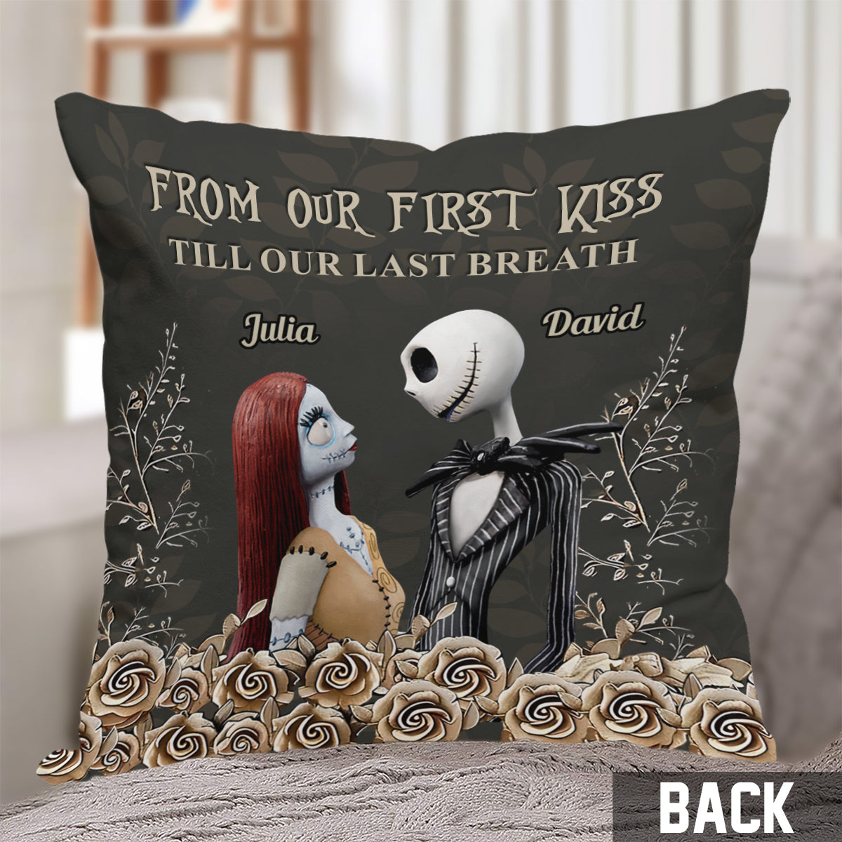 Personalized Nightmare Throw Pillow Custom Name Gift for Couples Throw Pillow GradoCreations
