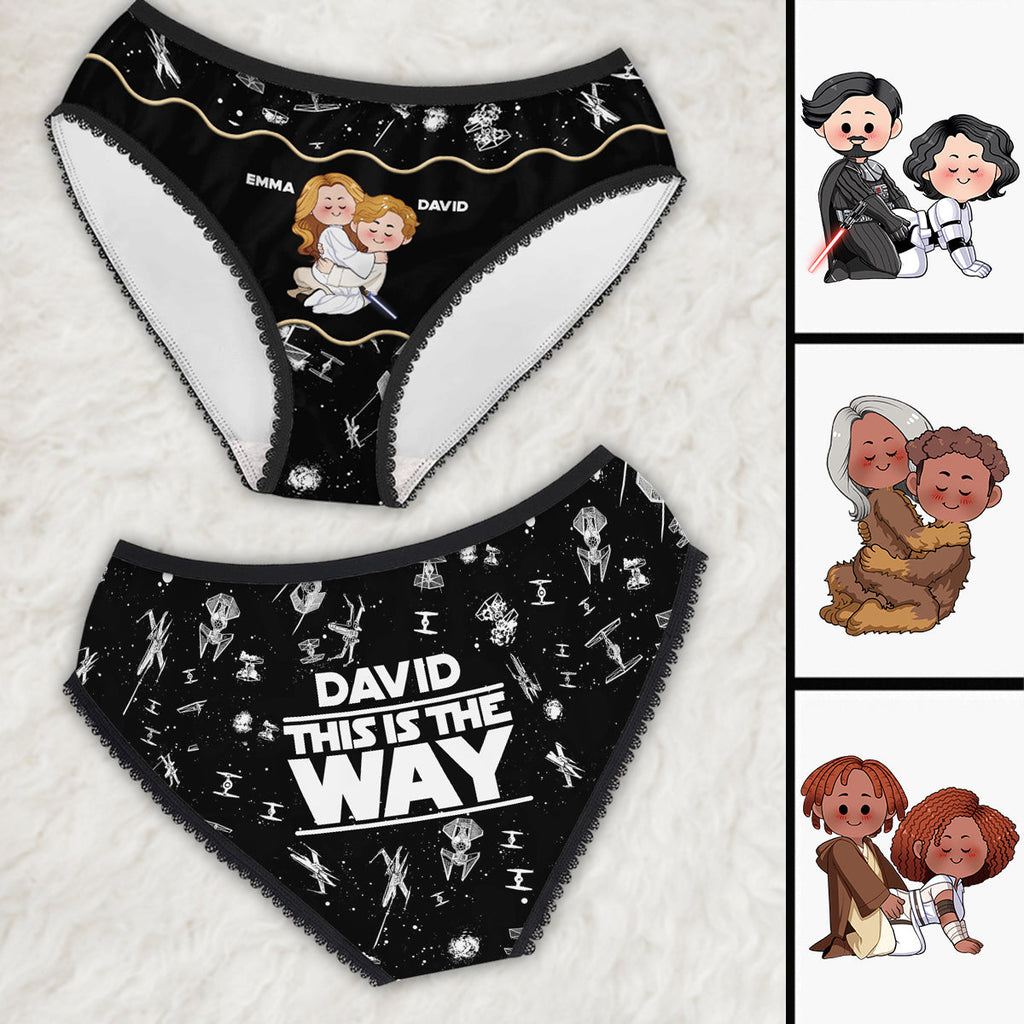 Personalized Lace Border Women's Briefs Custom Names Gift for Couples Lace Border Women Briefs GradoCreations