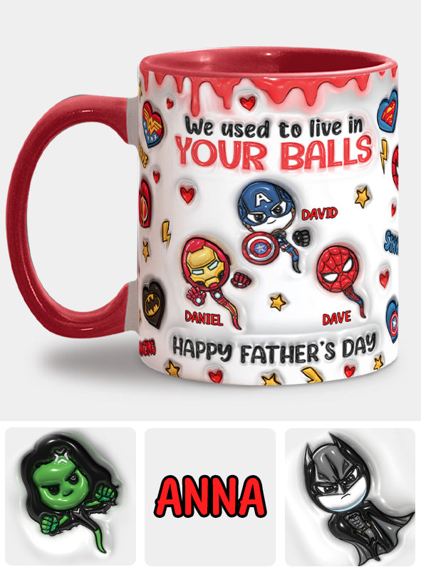 Personalized Superhero Accent Mug Custom Name Gift for Dad Accent Mug GradoCreations