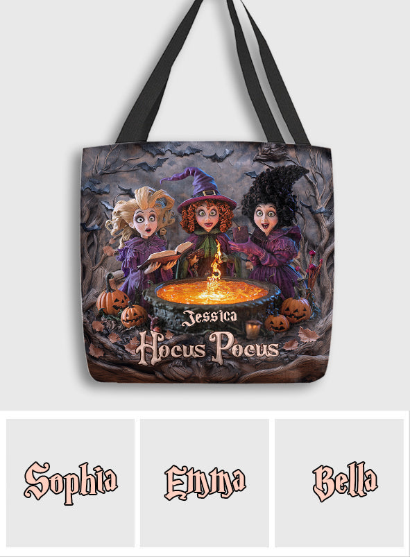 Personalized Hocus Pocus Tote Bag with Witches Design for Halloween Tote Bag GradoCreations