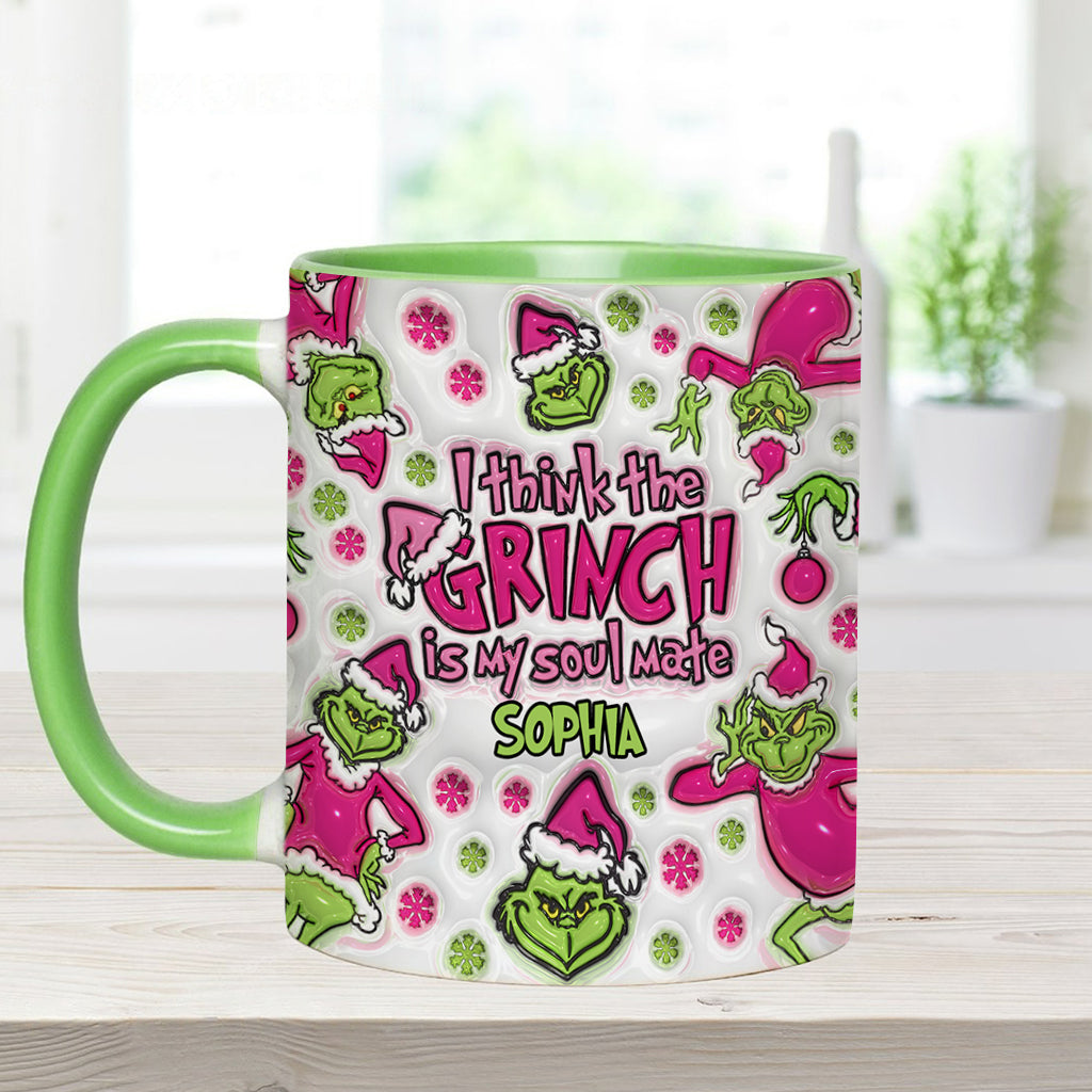 Personalized Grinch Accent Mug Custom Name Christmas Gift Accent Mug GradoCreations