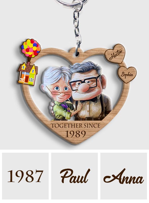 Personalized Couple Keychain Together Since Custom Name Gift Keychain GradoCreations