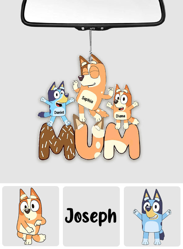 Personalized Acrylic Car Ornament Custom Name Gift for Mum Custom Shaped Car Ornament GradoCreations