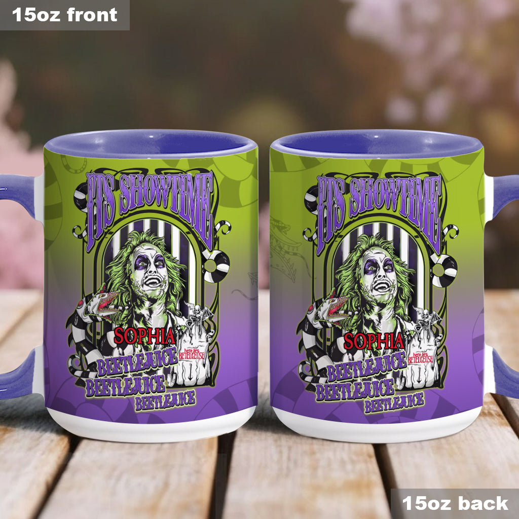 Personalized Beetlejuice Accent Mug Custom Name Halloween Gift Accent Mug GradoCreations