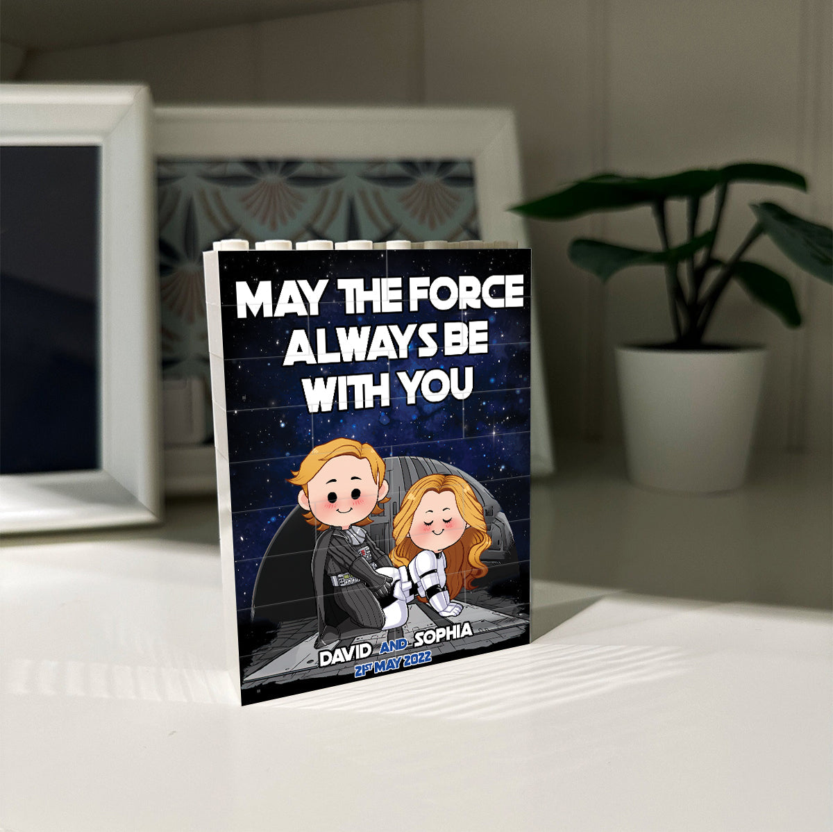 Personalized One-Sided Building Blocks Custom Name Gift for Star Wars Fans One-sided Rectangle Building Brick Blocks GradoCreations
