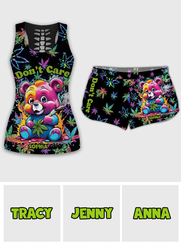 Personalized Weed Hollow Tank Top & Shorts Set for Women Hollow Tank Top & Women Shorts GradoCreations