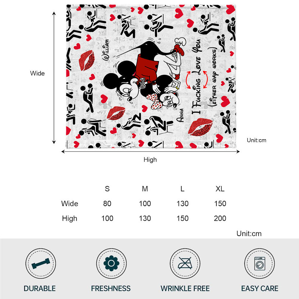 Personalized Funny Couple Blanket Custom Names Romantic Gift Blanket GradoCreations