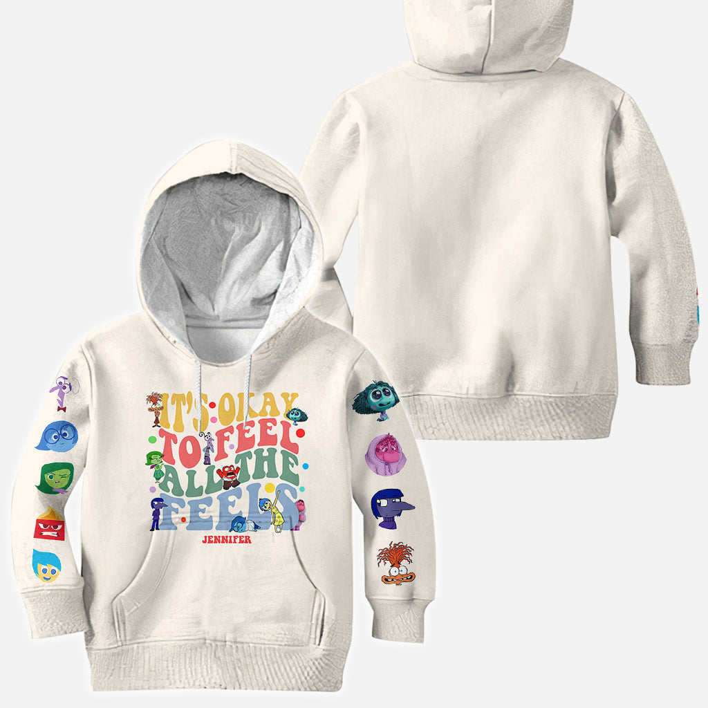 Personalized All Over Shirt for Kids - It's Ok to Feel All the Feels Gift Idea All Over Shirt GradoCreations