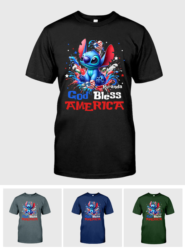 Personalized God Bless America T-Shirt & Hoodie for July 4th Gift T-shirt & Hoodie GradoCreations