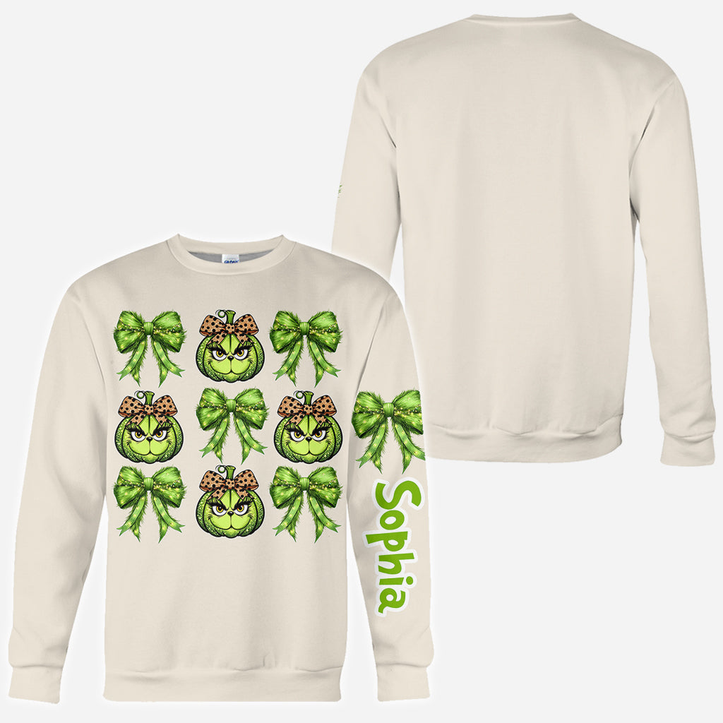 Personalized Grinchy Christmas All Over Shirt for Women All Over Shirt GradoCreations