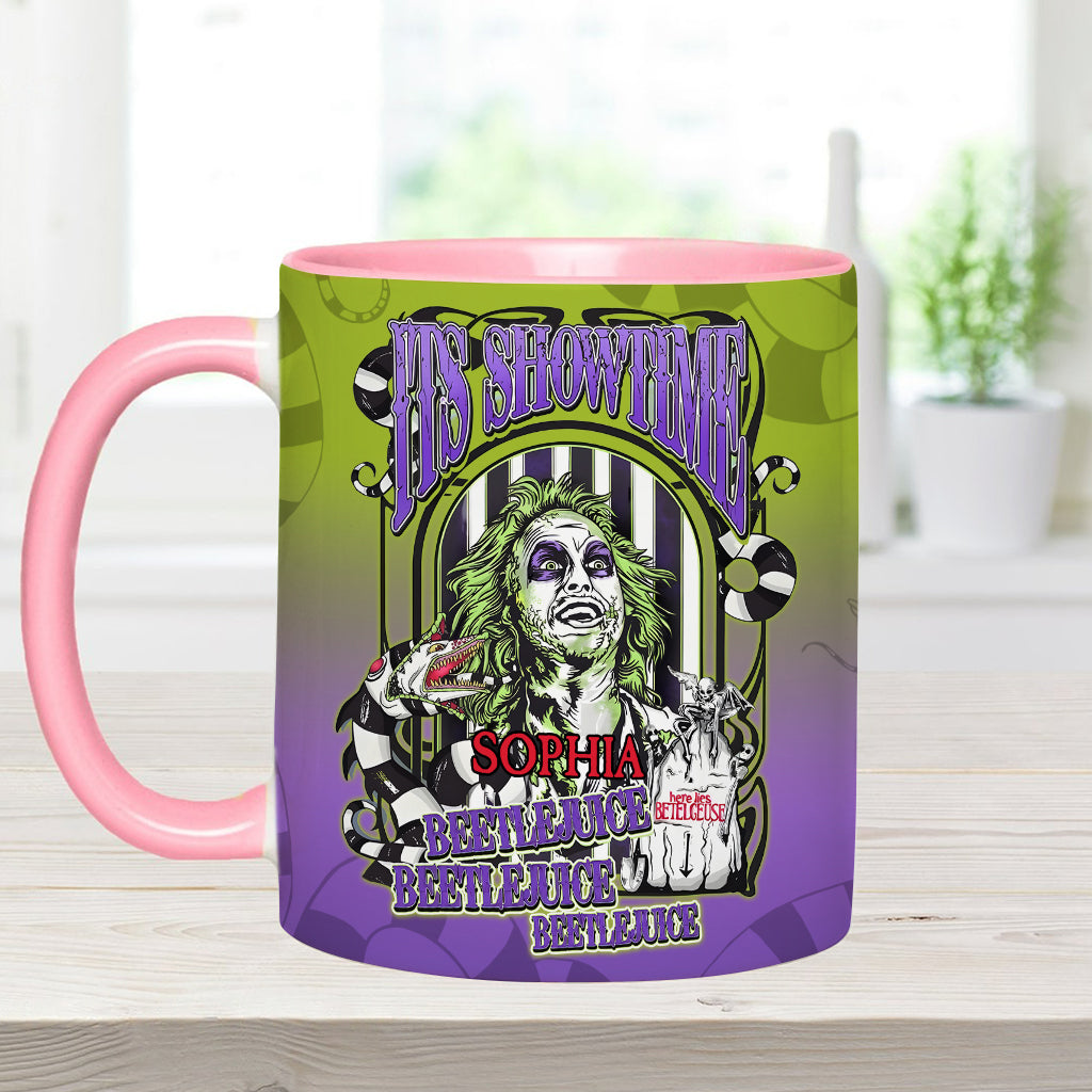 Personalized Beetlejuice Accent Mug Custom Name Halloween Gift Accent Mug GradoCreations