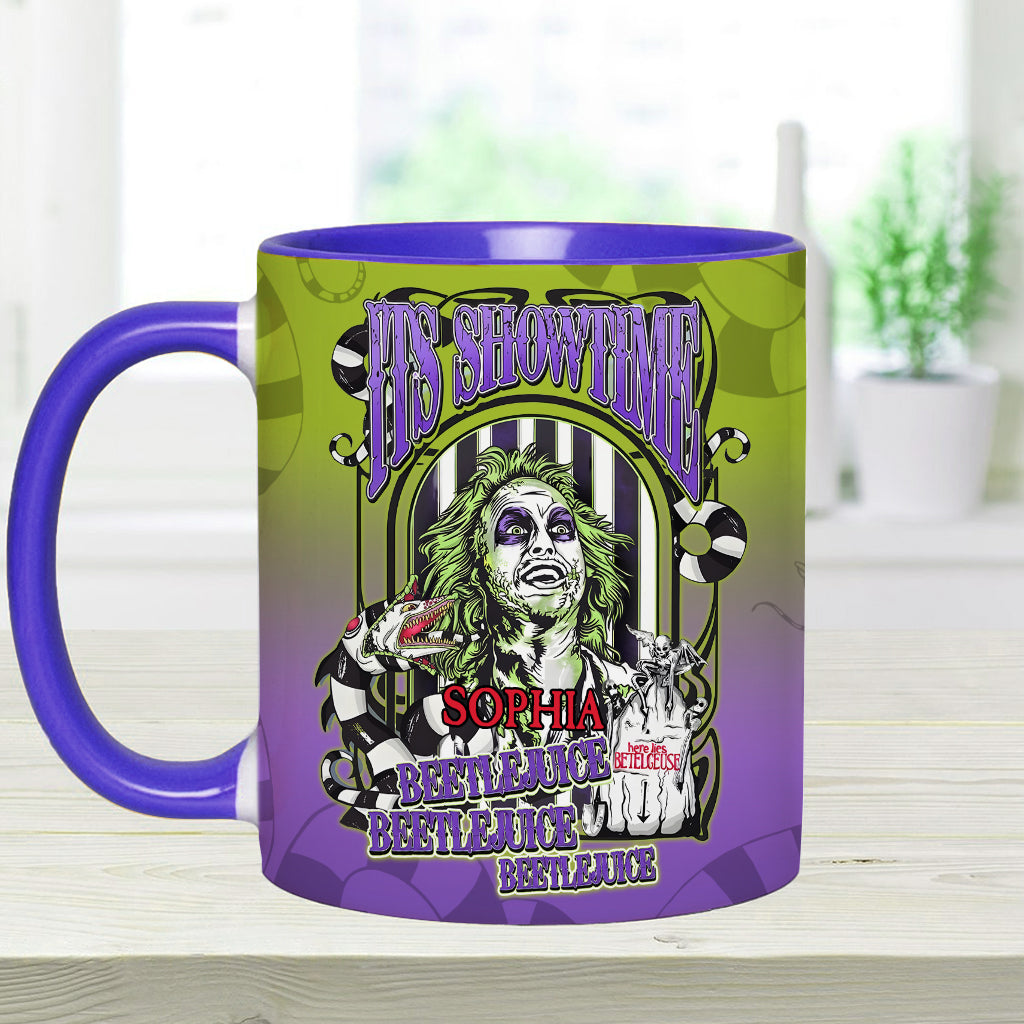 Personalized Beetlejuice Accent Mug Custom Name Halloween Gift Accent Mug GradoCreations