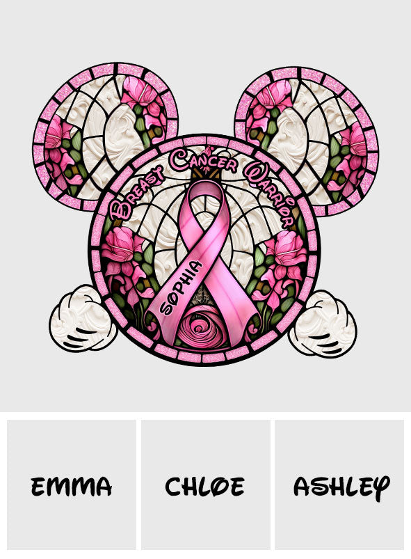 Personalized Breast Cancer Warrior Mouse Decal Custom Name Decal Die Cut GradoCreations
