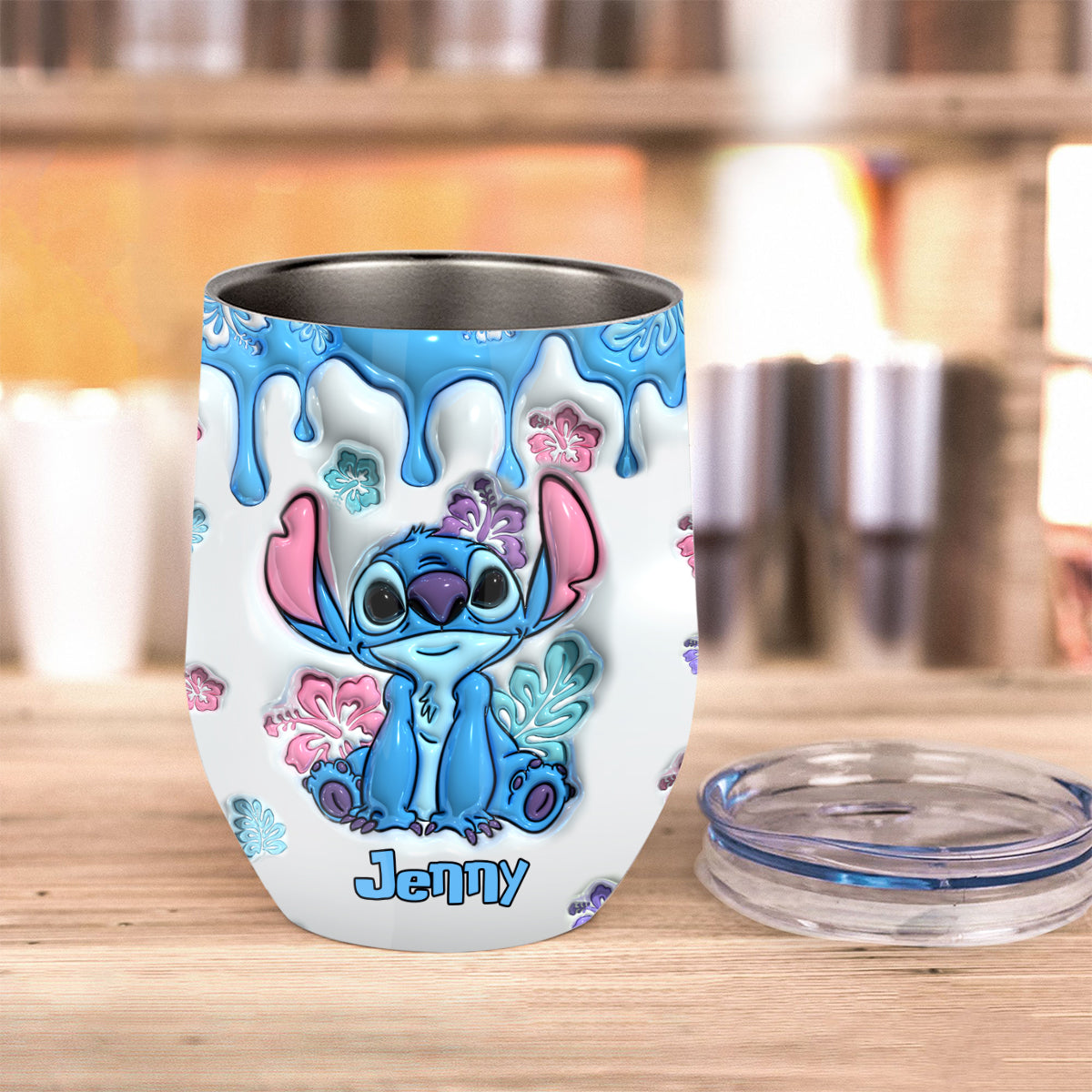 Personalized Ohana Wine Tumbler Custom Name Gift for Birthday Wine Tumbler GradoCreations