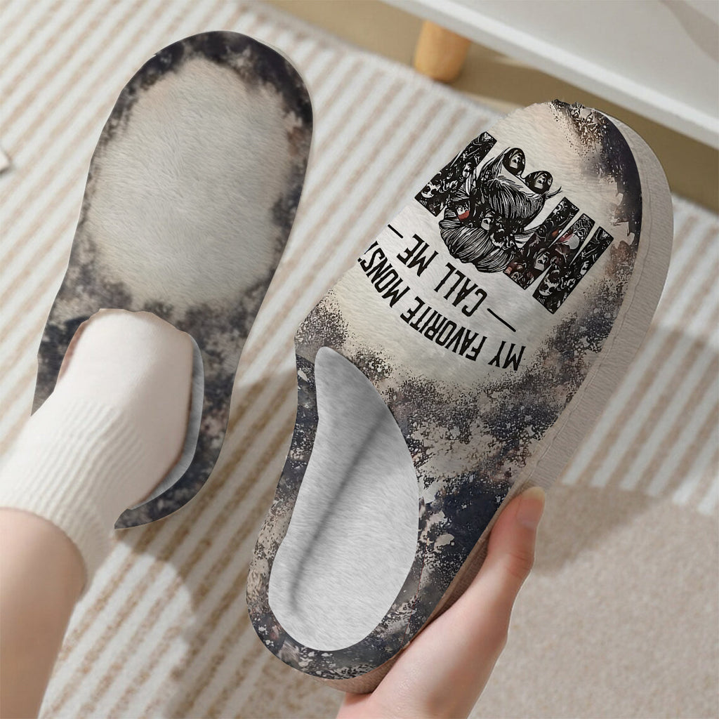 Personalized Mother Slippers My Favorite Monsters Call Me Mom Gift Slippers GradoCreations