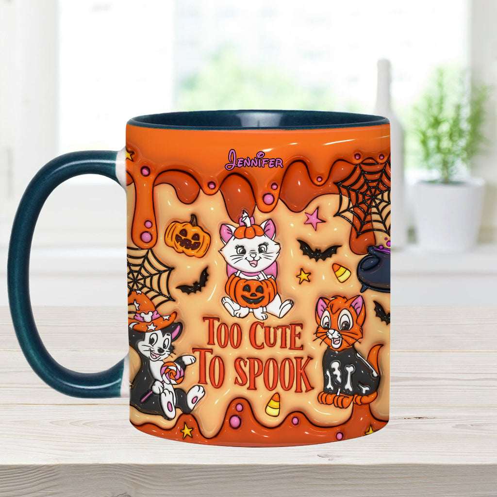 Personalized Halloween Accent Mug Cute Cat Design Gift Accent Mug GradoCreations